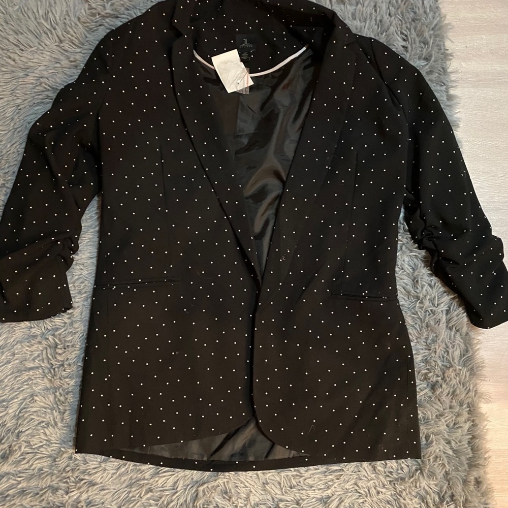 Polka dot oversized blazer